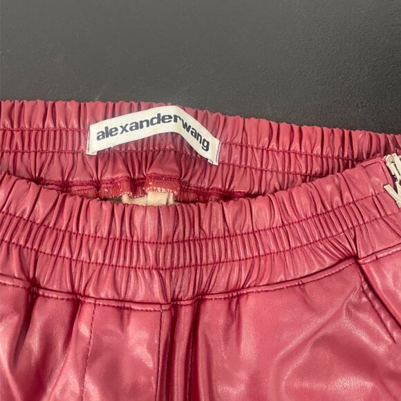 Alexander Wang Burgundy Faux Leather Cargo Jogger Pants - Picture 8 of 8